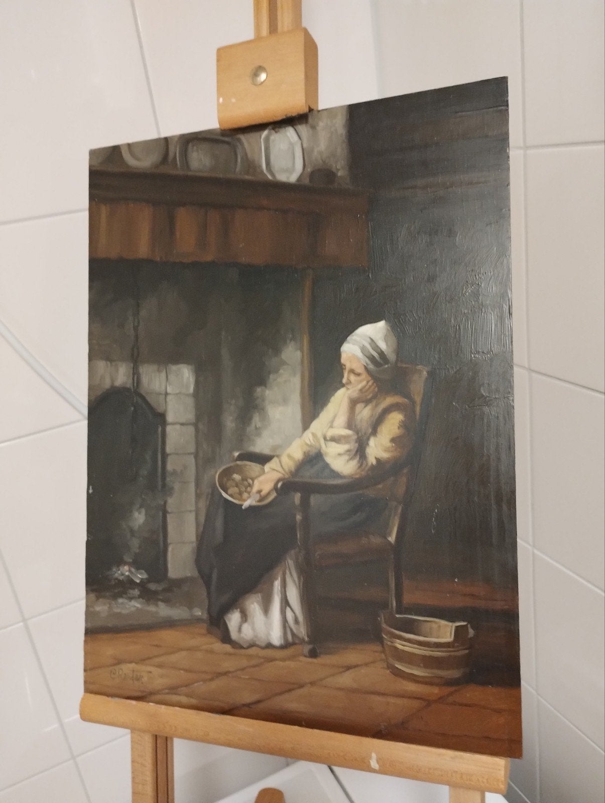 Cornelis Reestap olieverf op houten paneel, Ophalen of Verzenden