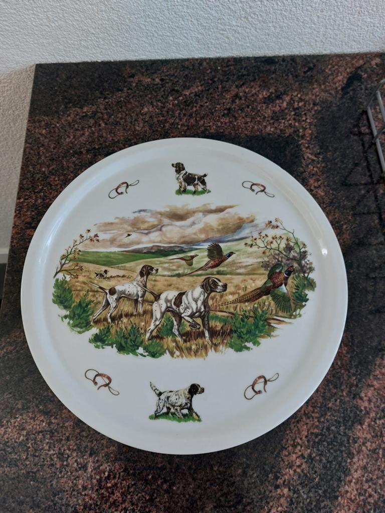 Bord van royal schwabap met jacht tafereel, Ophalen of Verzenden