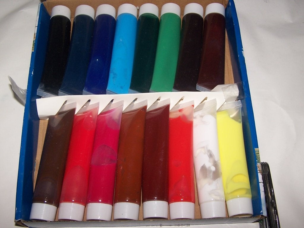 Doos met Acrylverf., Hobby en Vrije tijd, Schilderen, Ophalen of Verzenden, Gebruikt, Acrylverf