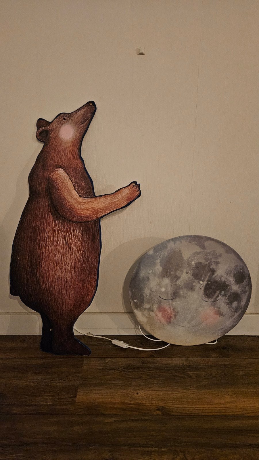 Wandlamp maan + beer, Overige merken, Gebruikt, Kunststof, Meerkleurig