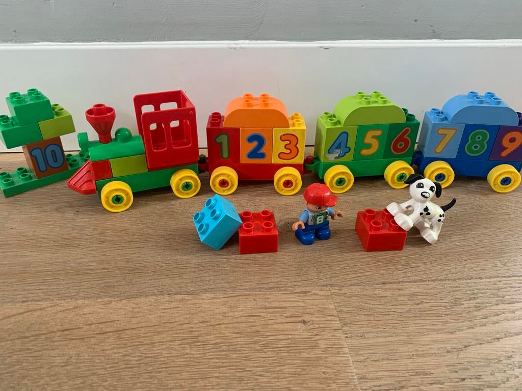 Duplo Cijfertrein met figuren en extra blokken 10558, Ophalen, Inclusief minifiguren, Gebruikt, Duplo