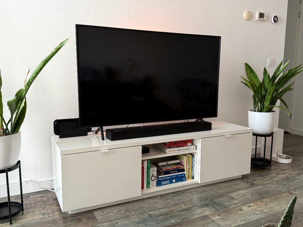 IKEA BYÅS tv-meubel 160 cm – vanaf december, Huis en Inrichting, Ophalen, Gebruikt, Modern, Scandinavisch, 150 tot 200 cm
