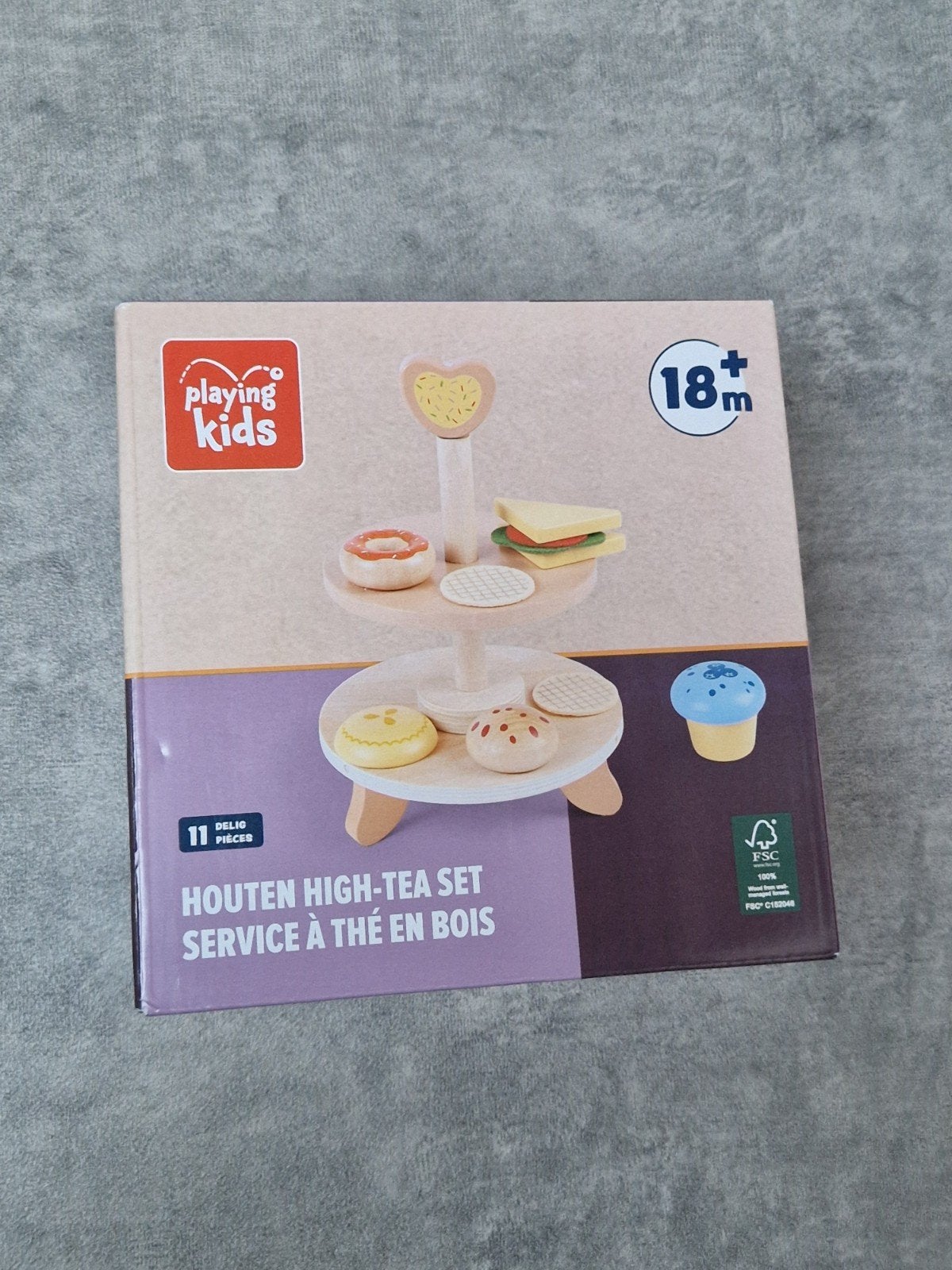 Nieuwe houten high tea setje, Ophalen of Verzenden, Nieuw, Maat 62, Jongetje of Meisje