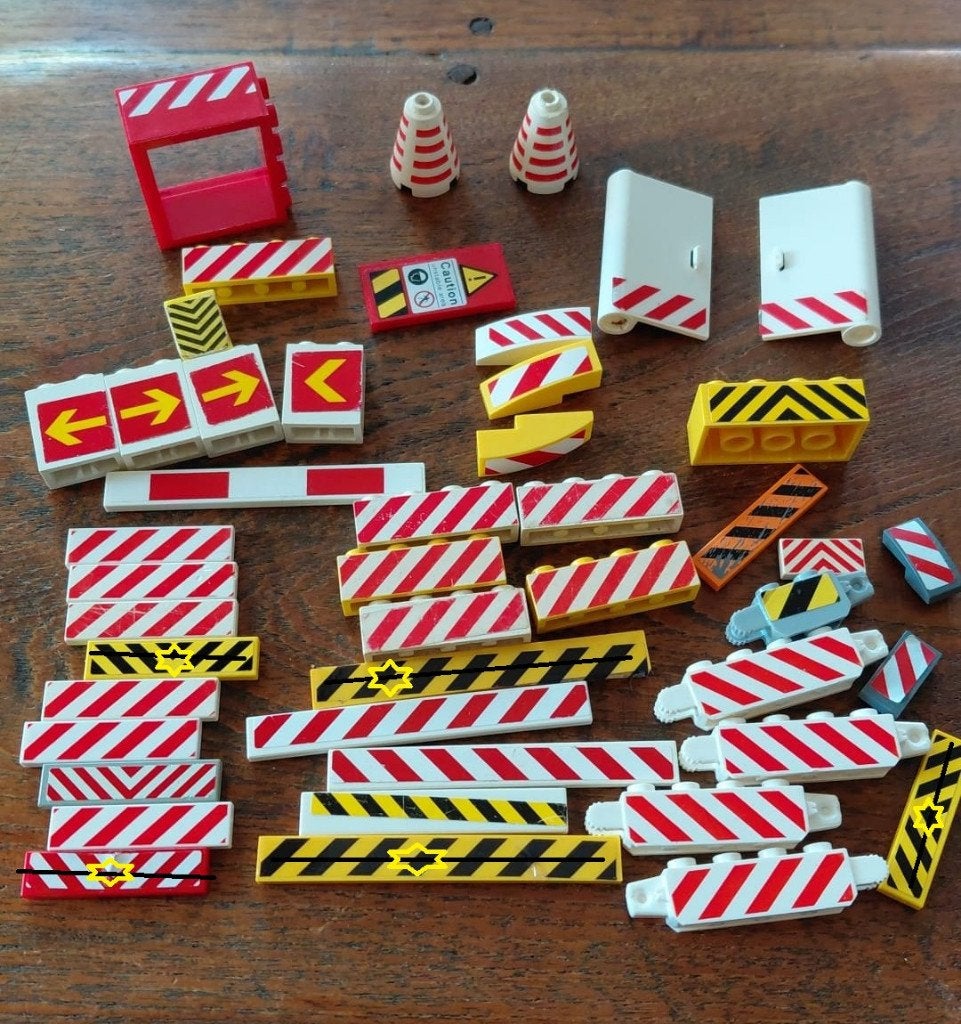 Lego steentjes met afb wegwerkzaamheden, Ophalen of Verzenden, Zo goed als nieuw, Losse stenen, Lego