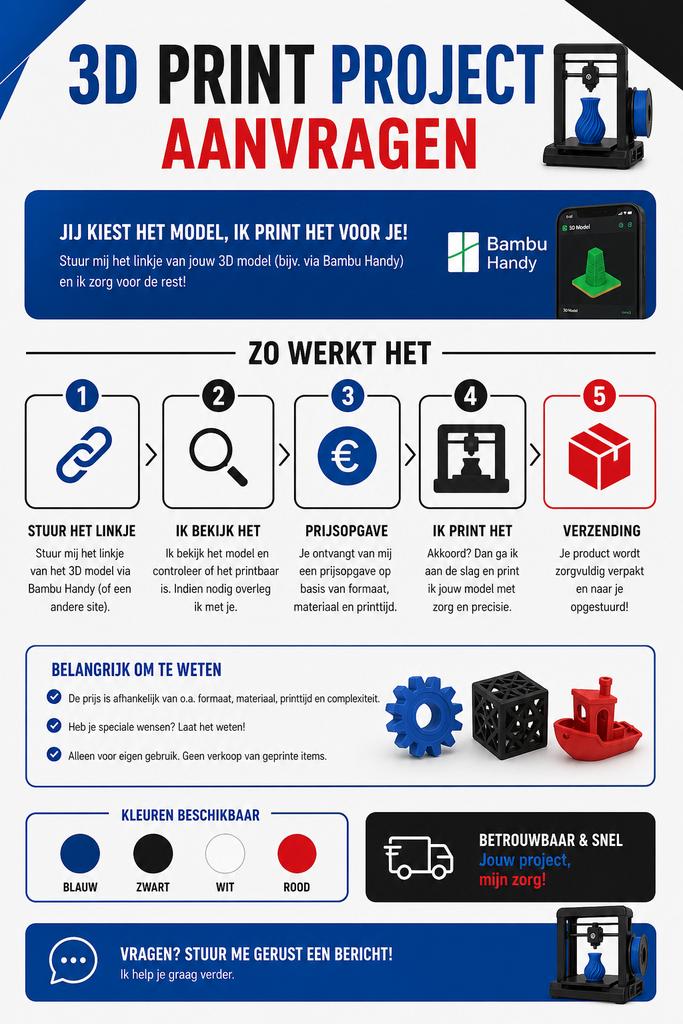 3D Print Service - Jouw model geprint!, Computers en Software, Ophalen of Verzenden, Nieuw, 3 of meer, Filament