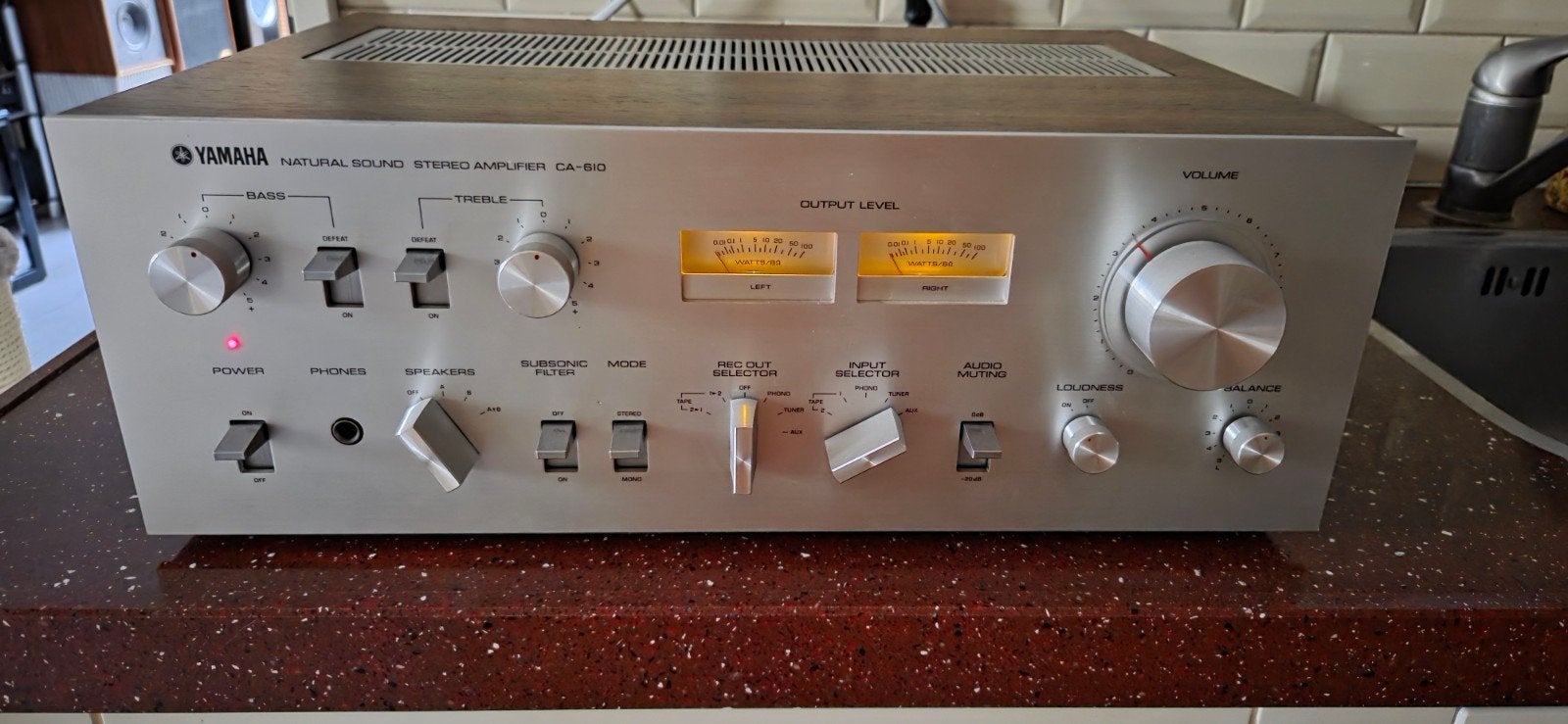 YAMAHA CA-610 – VINTAGE STEREO VERSTERKER, Ophalen, Refurbished, Yamaha, Minder dan 60 watt