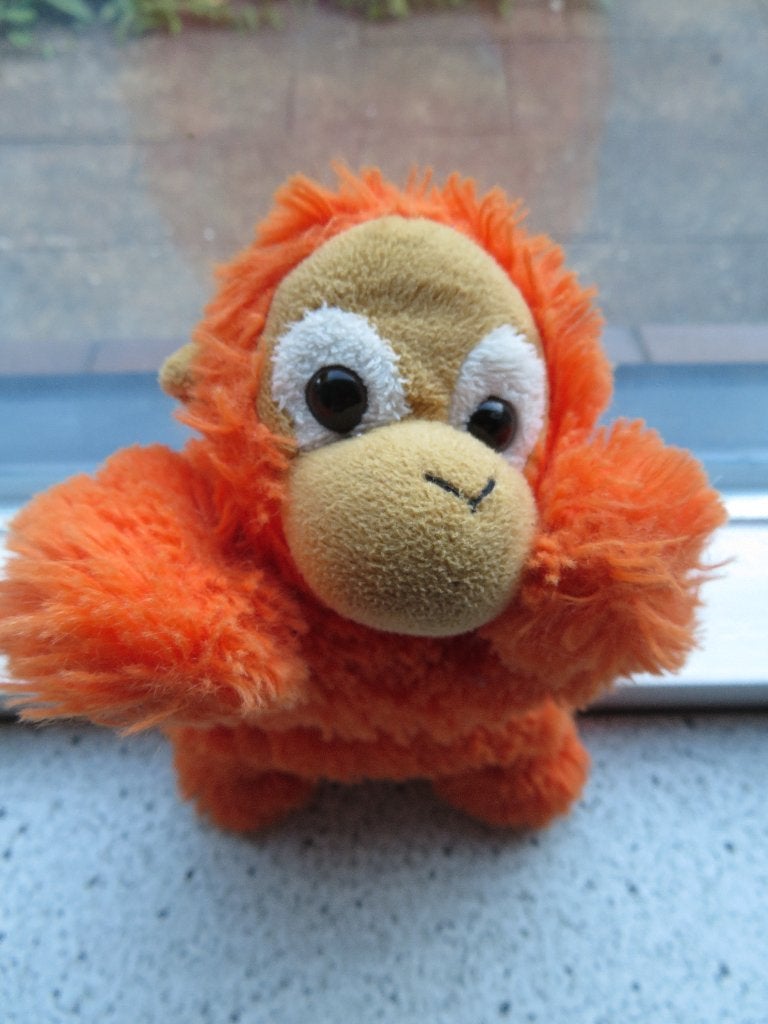 Oanje velours aap aapje Save the Orangutan Nature Planet, Kinderen en Baby's, Speelgoed | Knuffels en Pluche, Oranje, Wasbaar