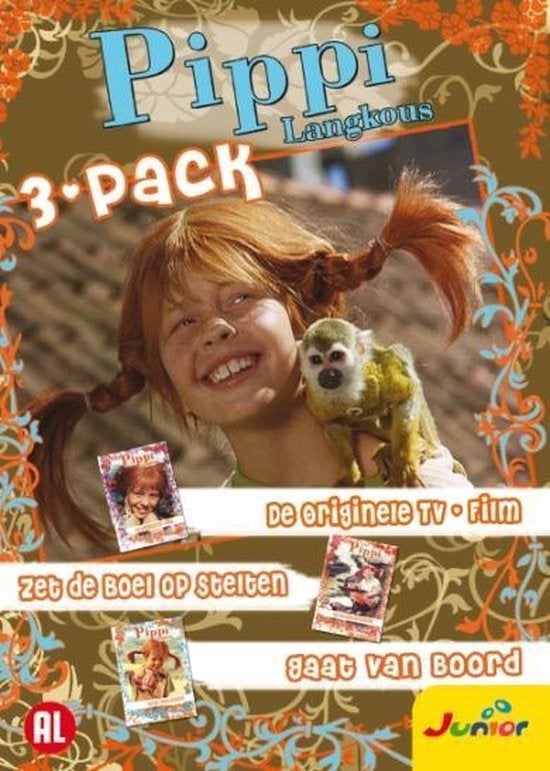 DVD box: Pippi Langkous 3-pack van Astrid Lindgren, Avontuur, Alle leeftijden, Ophalen of Verzenden, Zo goed als nieuw