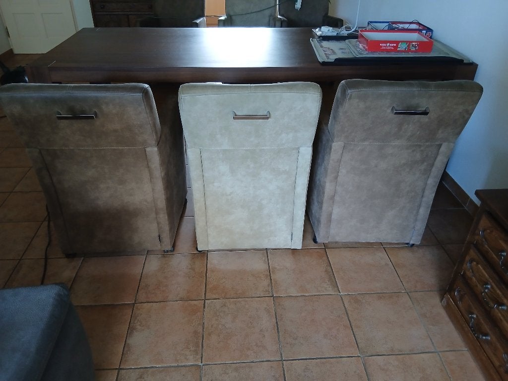 Eetkamerstoelen, Huis en Inrichting, Ophalen, Kunststof, Gebruikt, Bruin