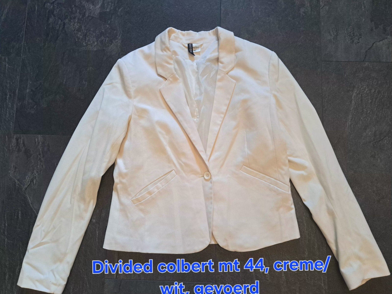 H&M Divided Witte Colbert Maat 44 - Zo goed als nieuw, Wit, H&M Divided, Maat 42/44 (L), Ophalen of Verzenden