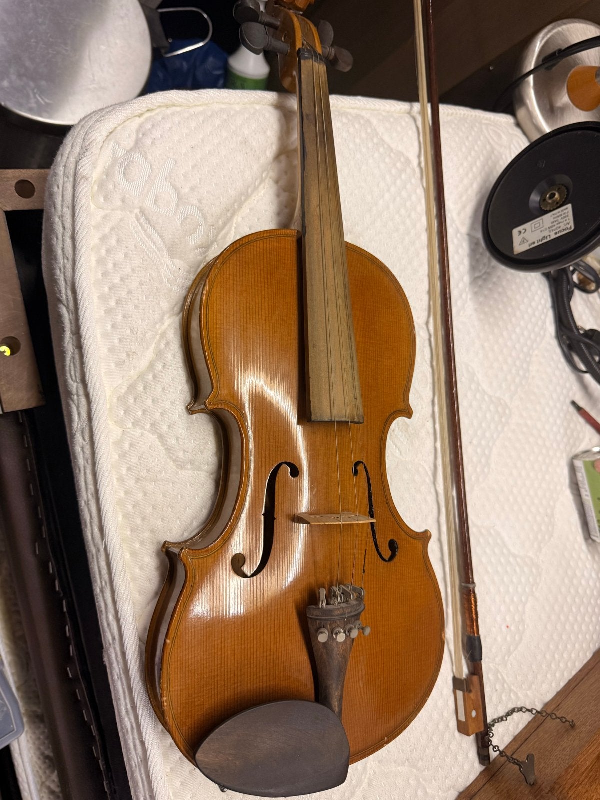 Vintage Viool met Strijkstok - Goede Staat, Ophalen, Gebruikt, 4/4-viool, Viool