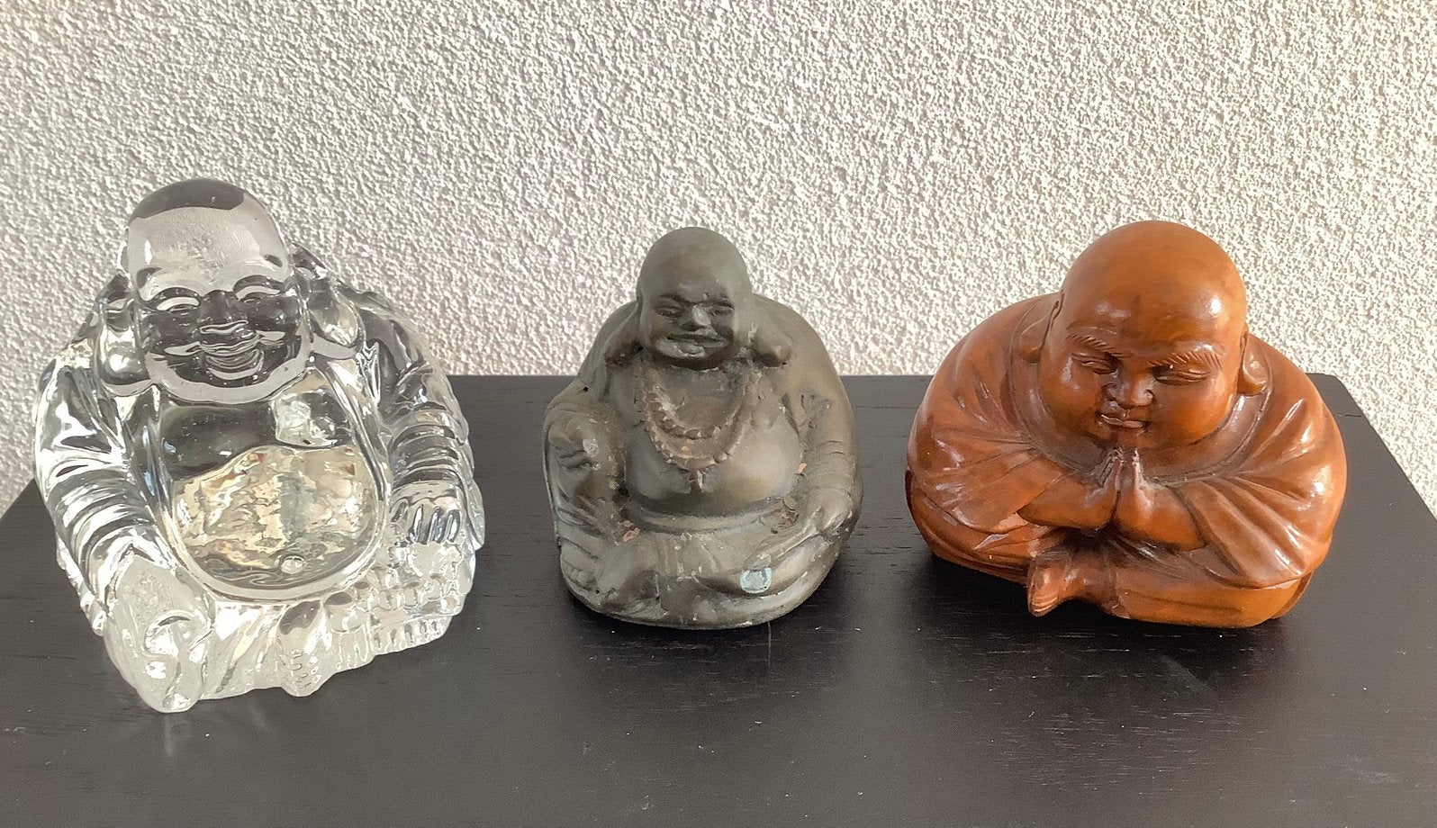 Oude lachende boeddha beeldjes: Putai/Budai/Hotei, Ophalen of Verzenden, Zo goed als nieuw