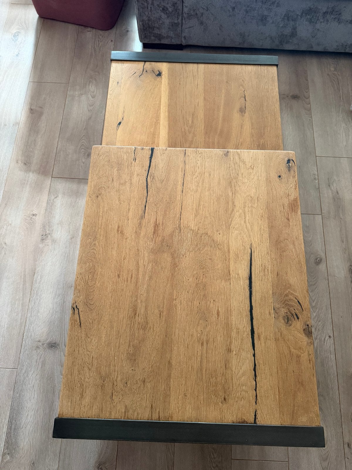 Salontafel op wielen - Henders & Hazel - Veel opbergruimte, Ophalen, Gebruikt, Rechthoekig, Eikenhout