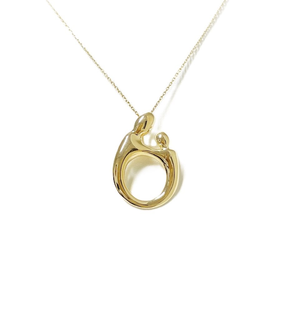 14 Karaat Gouden Hanger (Glijder) Moeder / Kind - 2,5 cm, Ophalen, TIEMAN JUWELIERS, Overige voorstellingen, -