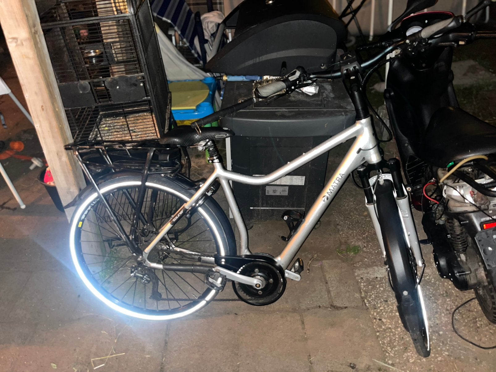 Matra e bike rijd goed paar krassen op bagage drager, Ophalen, Gebruikt, 50 km per accu of meer, Overige merken