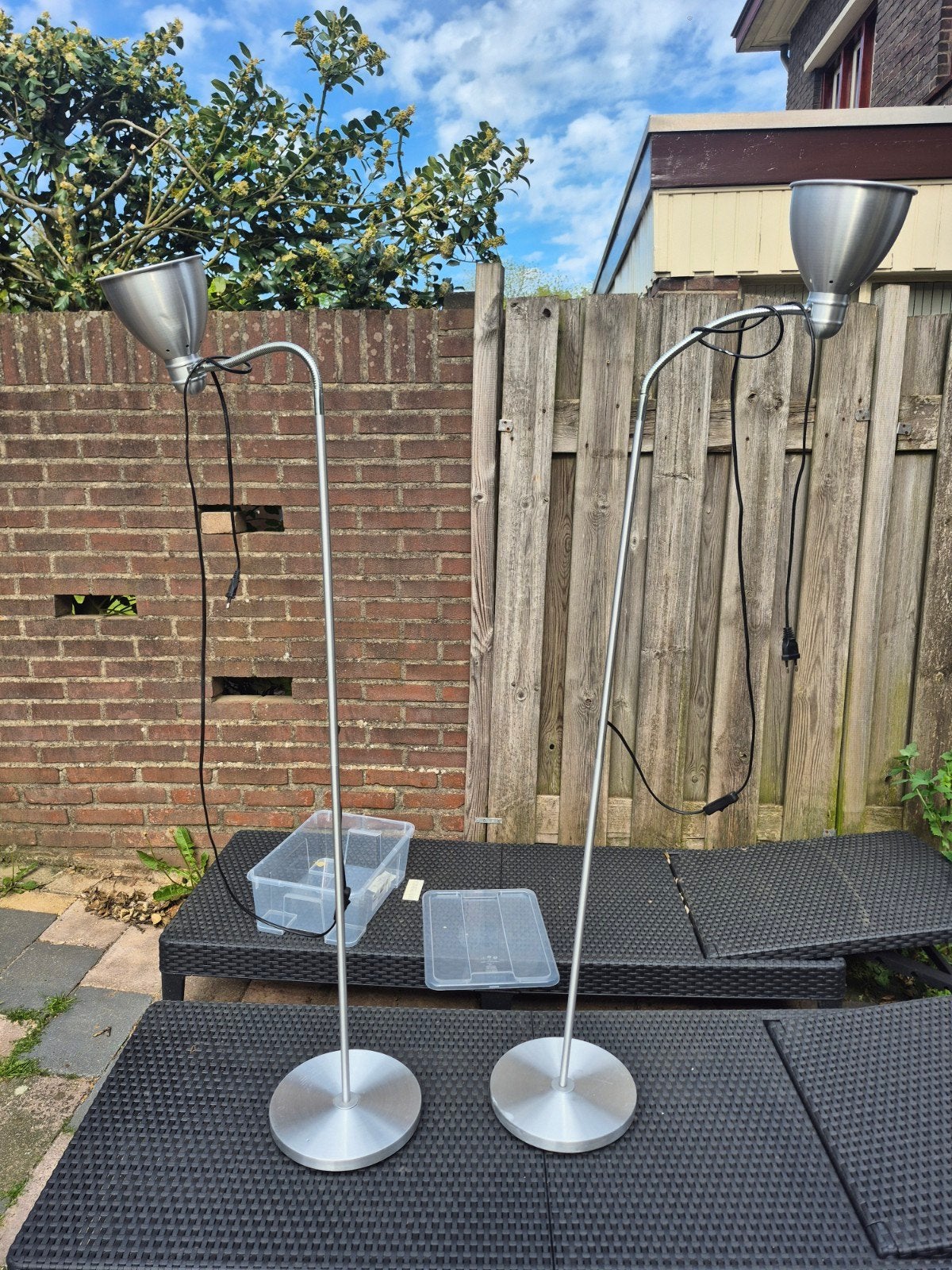 Twee staande lampen, Huis en Inrichting, Lampen | Vloerlampen, Ophalen, 150 tot 200 cm