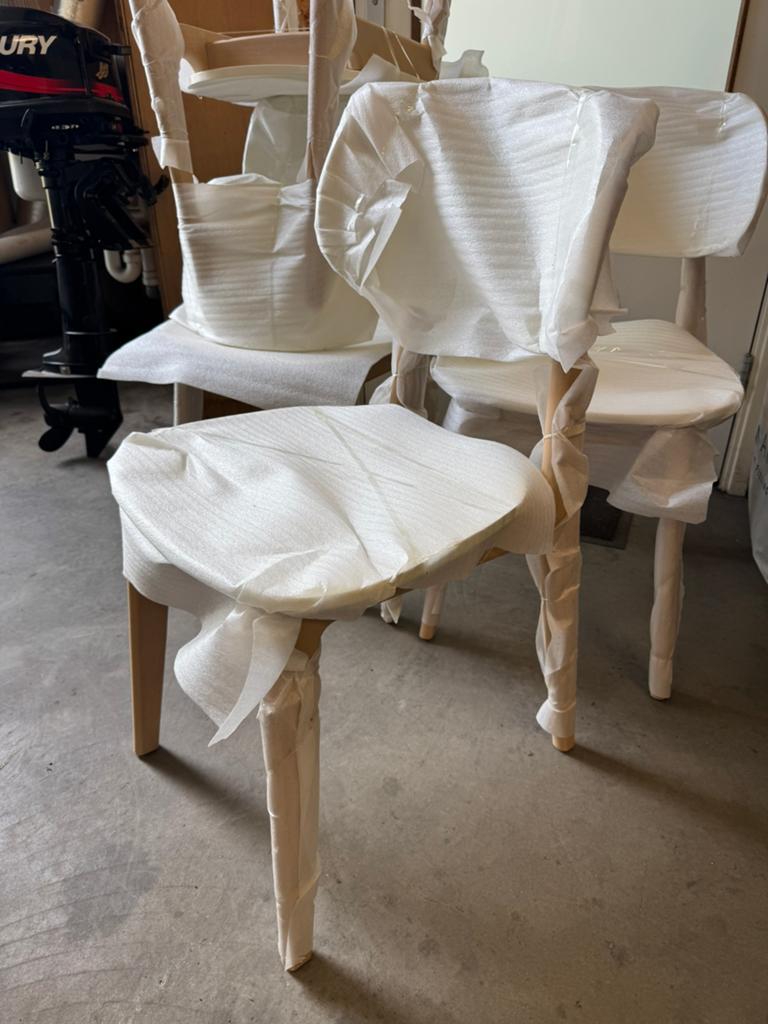 Nieuw - eetkamerstoelen - hout - 4 stuks, Ophalen, Zo goed als nieuw, Bruin, Hout