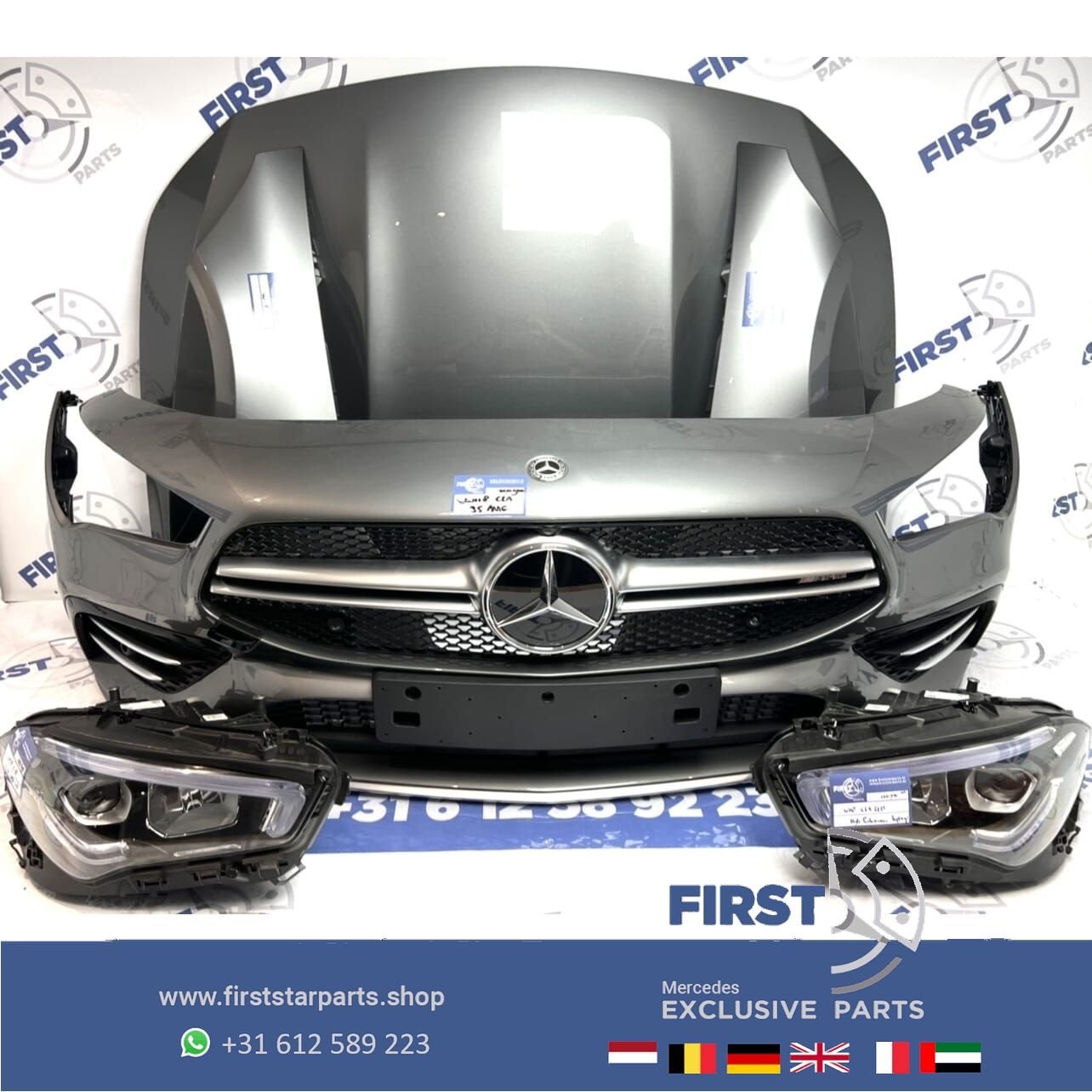 W118 C118 CLA AMG LINE VOORKOP GRIJS origineel Mercedes 2018, Auto-onderdelen, Carrosserie en Plaatwerk, Gebruikt, -, Voor, Ophalen of Verzenden