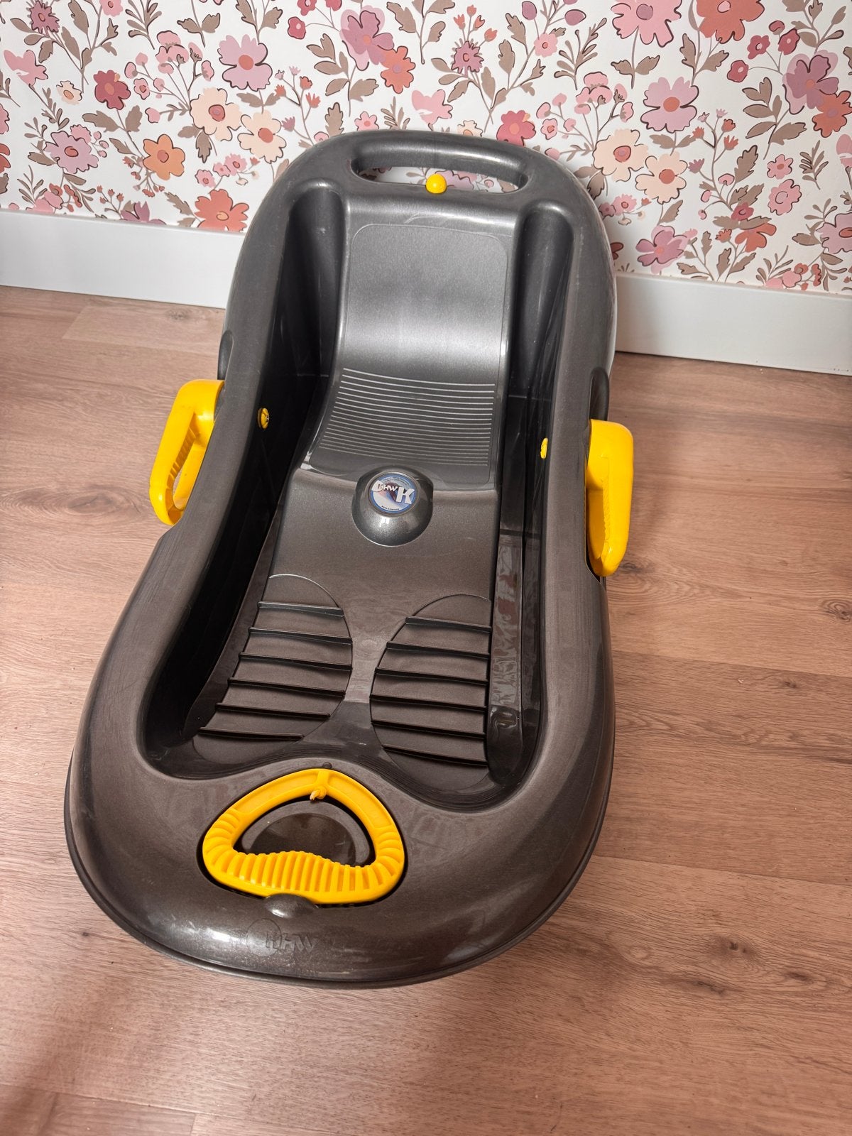 Hkw snow flipper deluxe slee voor kinderen - Grijs met geel, Ophalen, Rem, Zo goed als nieuw, Kunststof