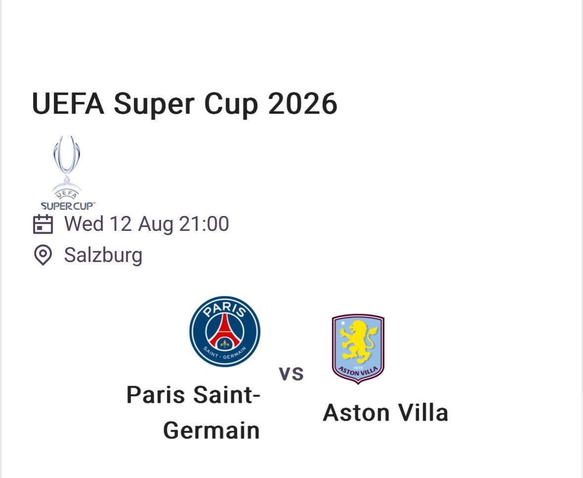 2 tickets naast elkaar PSG - Aston Villa, Tickets en Kaartjes, Sport | Voetbal, Twee personen, Augustus