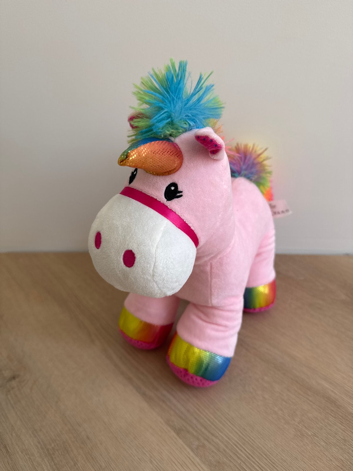 Roze Eenhoorn Knuffel met Regenboog Manen en Hoefjes, Kinderen en Baby's, Speelgoed | Knuffels en Pluche, Zo goed als nieuw, Eenhoorn
