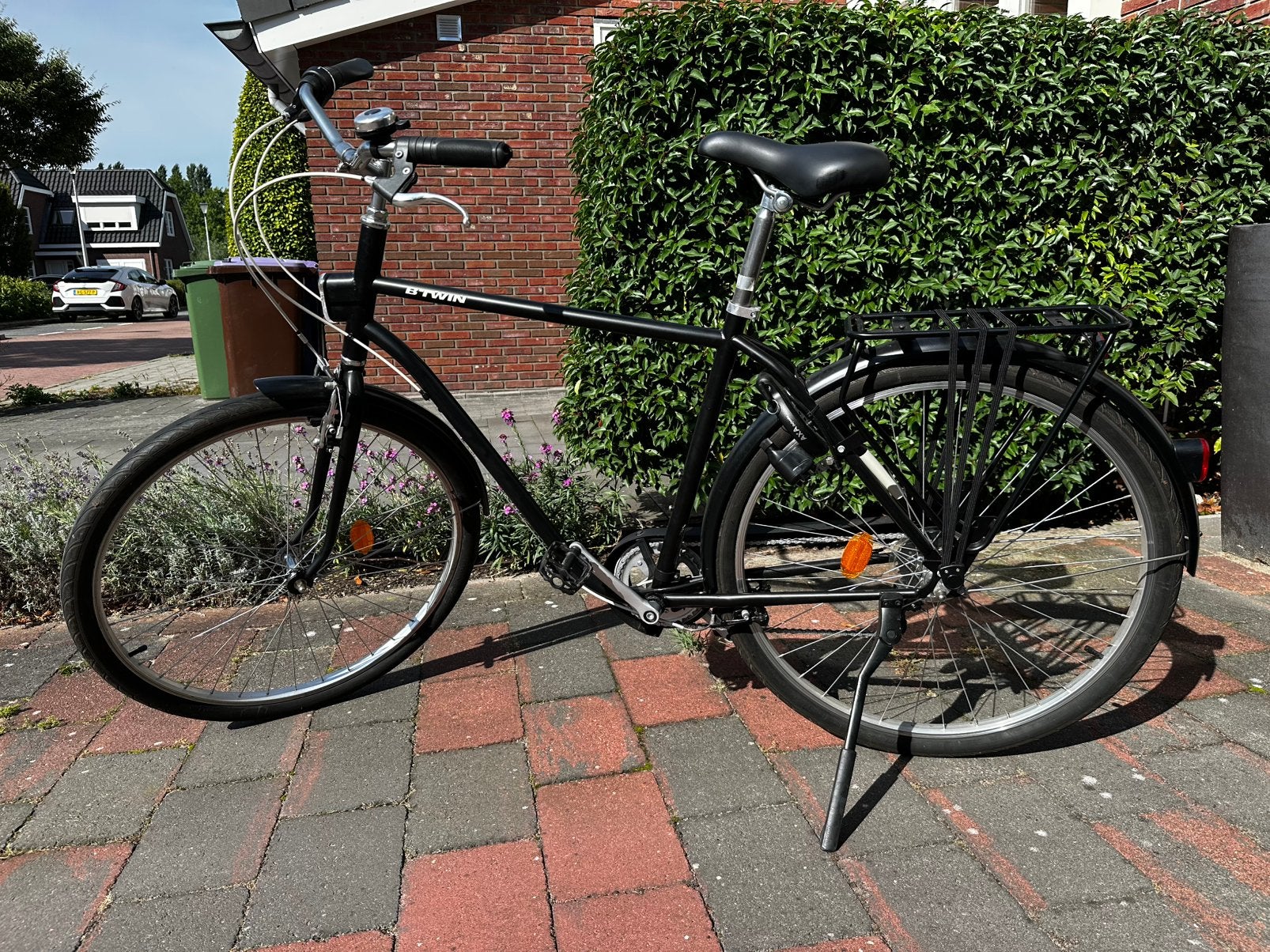 Btwin Elops 500 stadsfiets heren zwart ca. 6 jaar oud, Gebruikt, Velgrem, Versnellingen, Ophalen