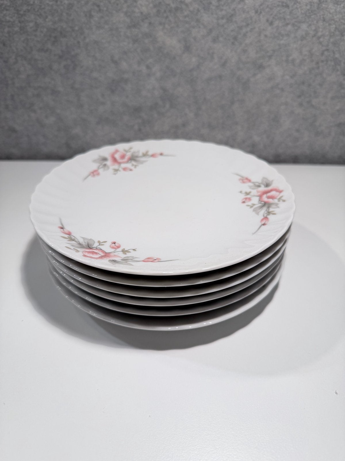 Set van 6 Winterling Knowleitz borden met rozenprint, Ophalen, Overige merken, Vintage, Zo goed als nieuw