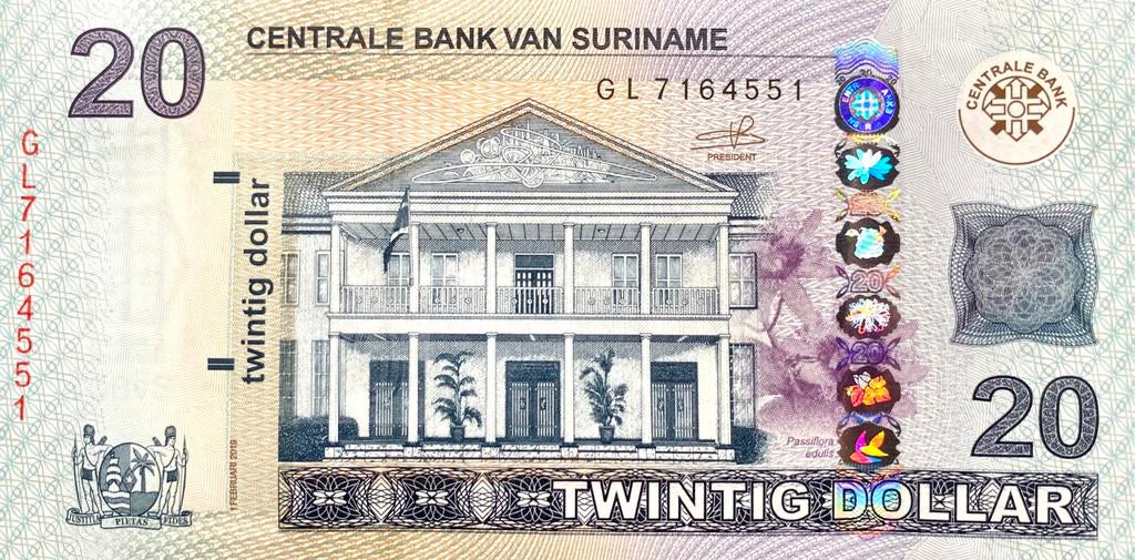 20 Dollar Suriname 2019 Bankbiljet UNC #SUCa, Ophalen of Verzenden, Zuid-Amerika, Los biljet