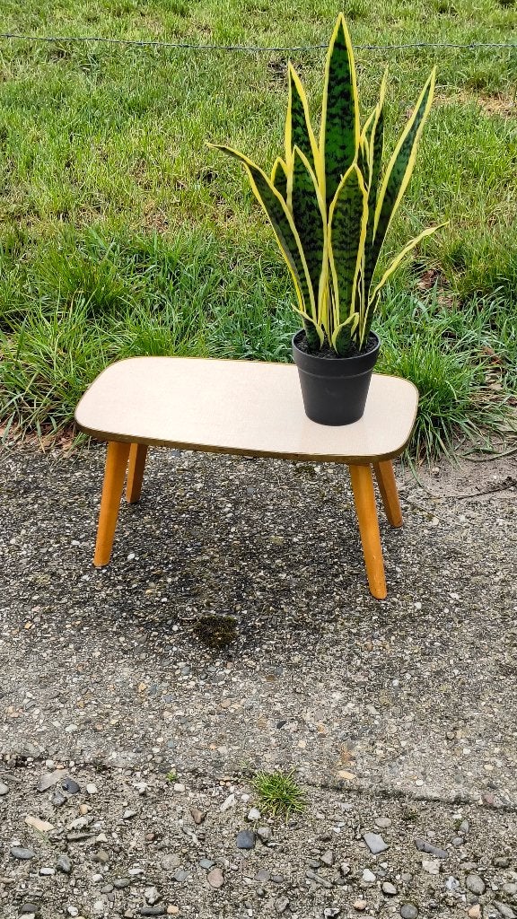 Vintage plantentafeltje met sierstrip, Ophalen, Huis en Inrichting