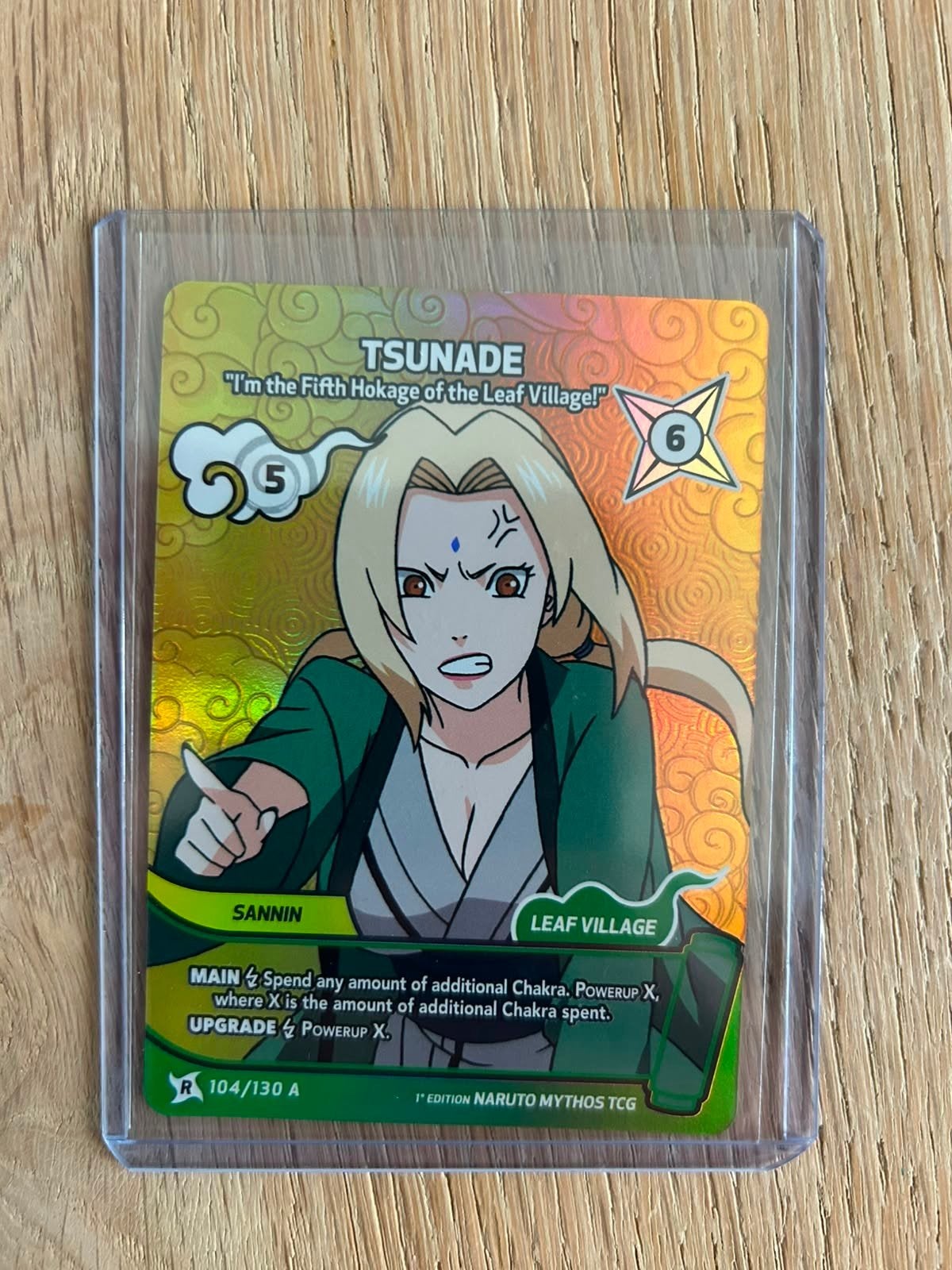Naruto Mythos TCG Tsunade 104/130 A Foil Kaart, Ophalen of Verzenden, Zo goed als nieuw, Losse kaart, Foil