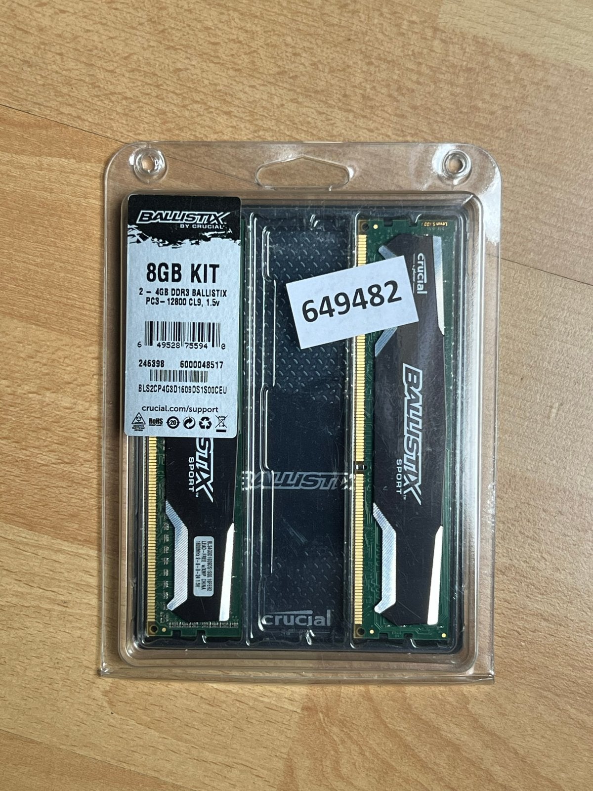 Crucial Ballistix Sport 8GB DDR3 RAM Kit (2x4GB), Computers en Software, RAM geheugen, Gebruikt, Server, 8 GB, DDR3