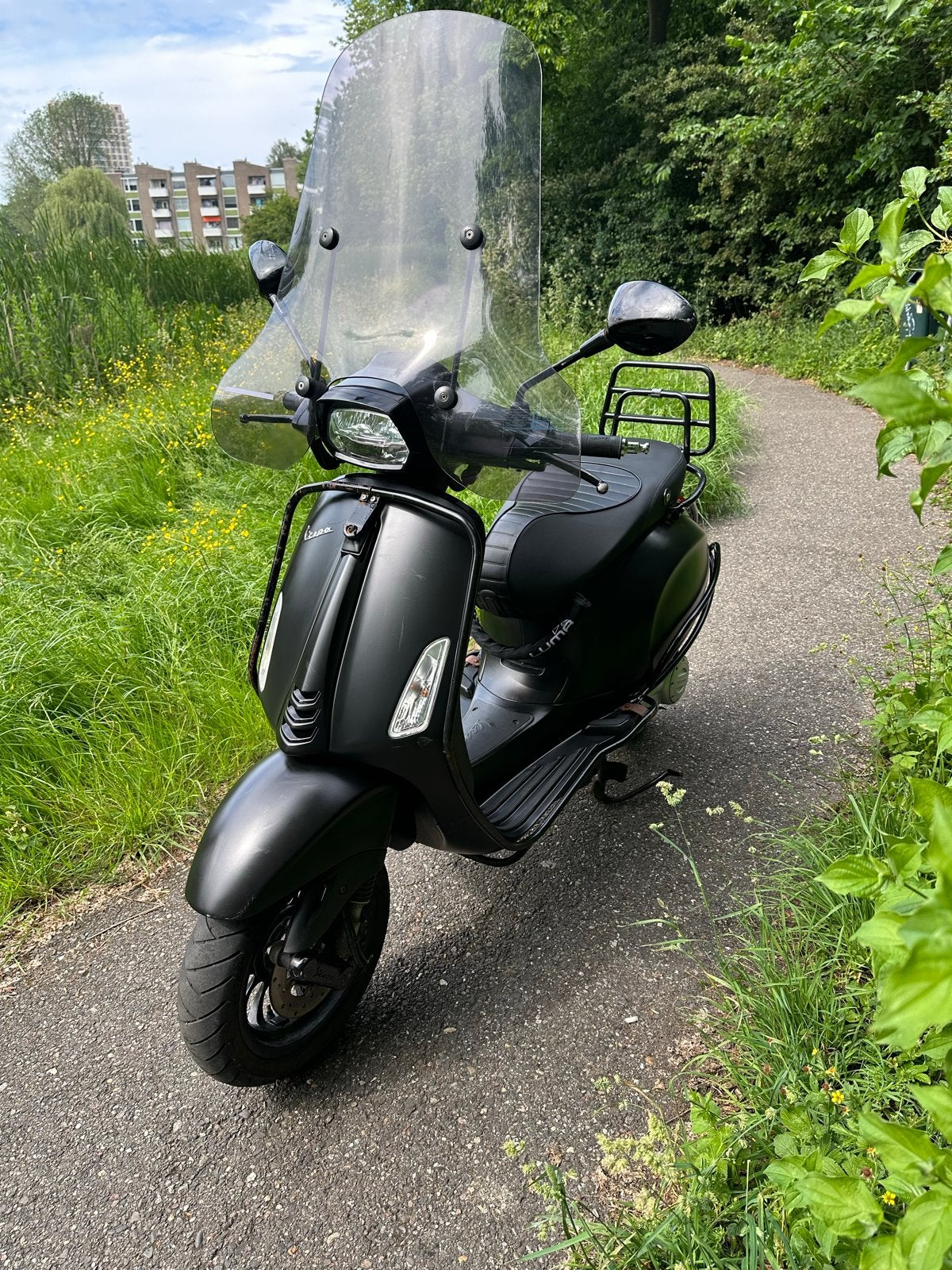 Vespa Sprint Notte - Mat Zwart, Compleet met Accessoires, Gebruikt, Overige modellen, Maximaal 45 km/u, Ophalen of Verzenden
