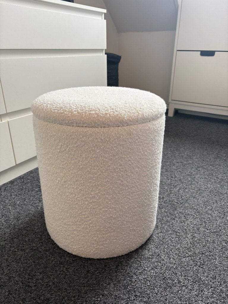 Teddy poef met opbergruimte, Huis en Inrichting, Ophalen, Zo goed als nieuw, Modern, Wit