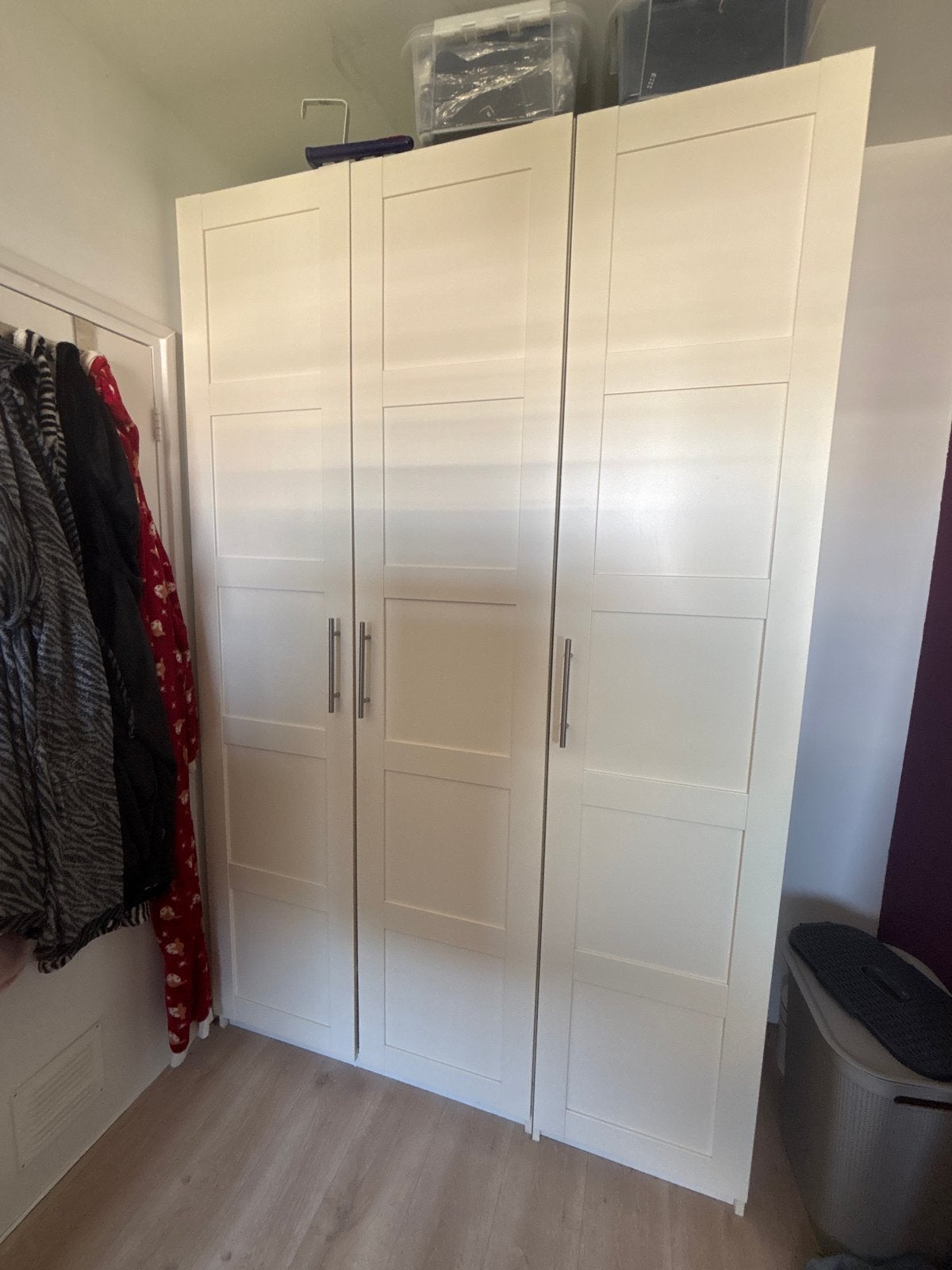 Ikea Pax Kast Wit - 236x150x60 cm met broekenrek, Ophalen, Gebruikt, 100 tot 150 cm, 200 cm of meer
