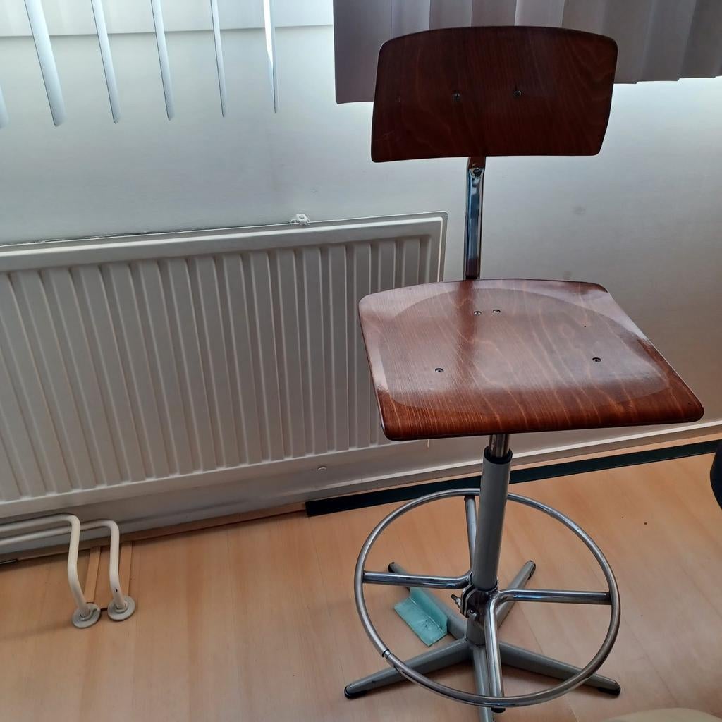 Prachtige Vintage Industriële Tekenstoel, Ophalen