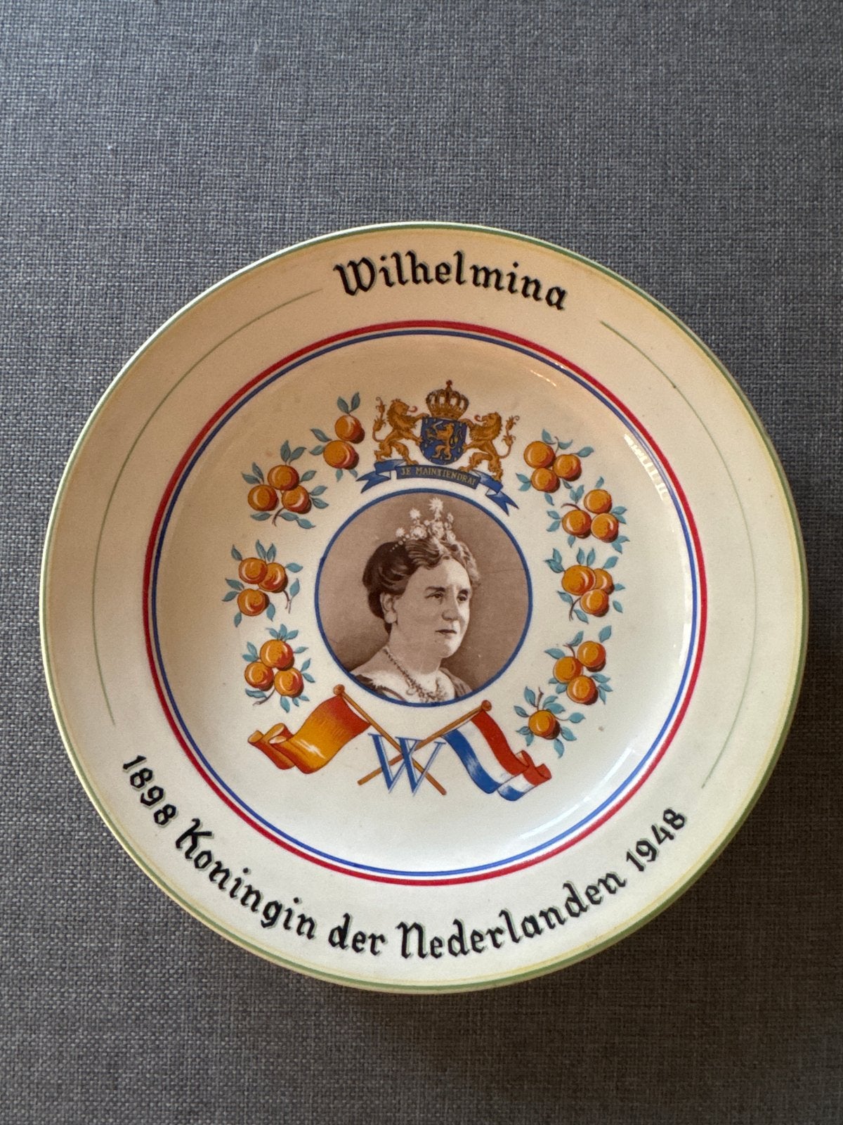 Herdenkingsbord Koningin Wilhelmina 1898-1948, Antiek en Kunst, Ophalen of Verzenden