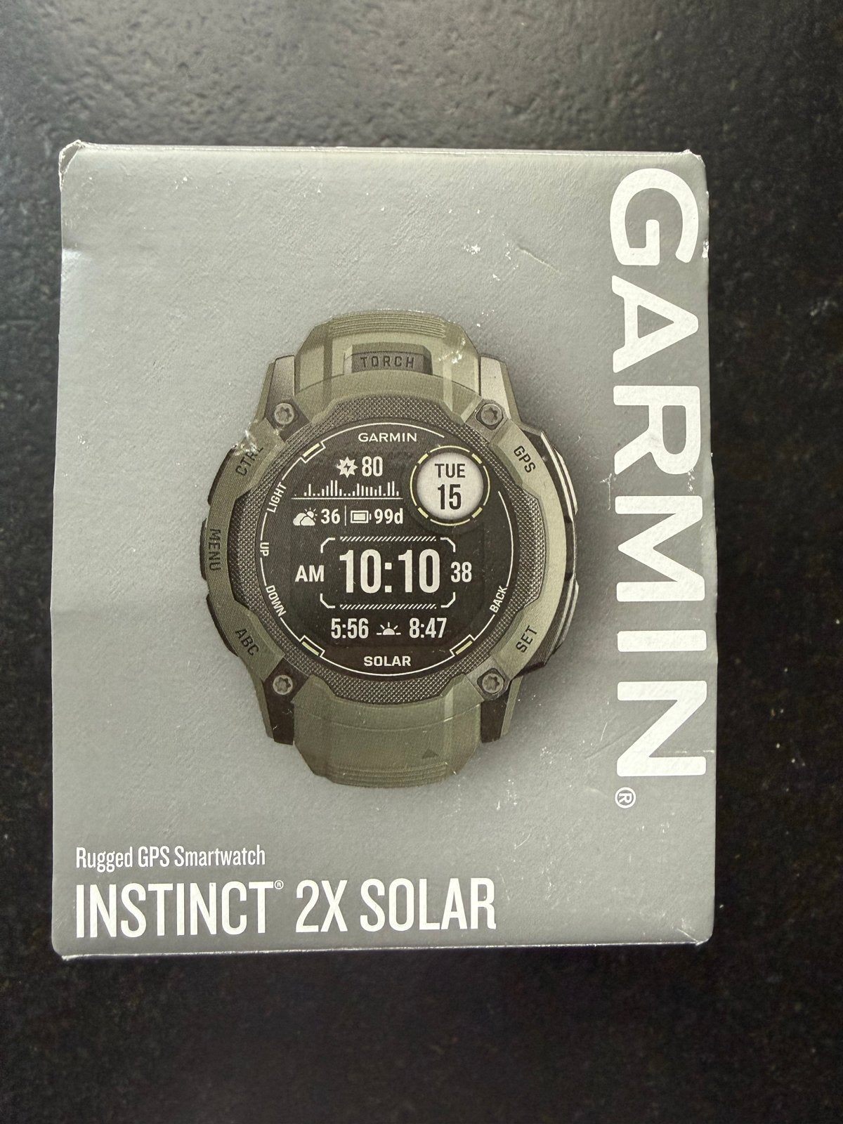 Garmin Instinct 2X Solar Rugged GPS Smartwatch, Ophalen, Afstand, Zo goed als nieuw, Waterdicht