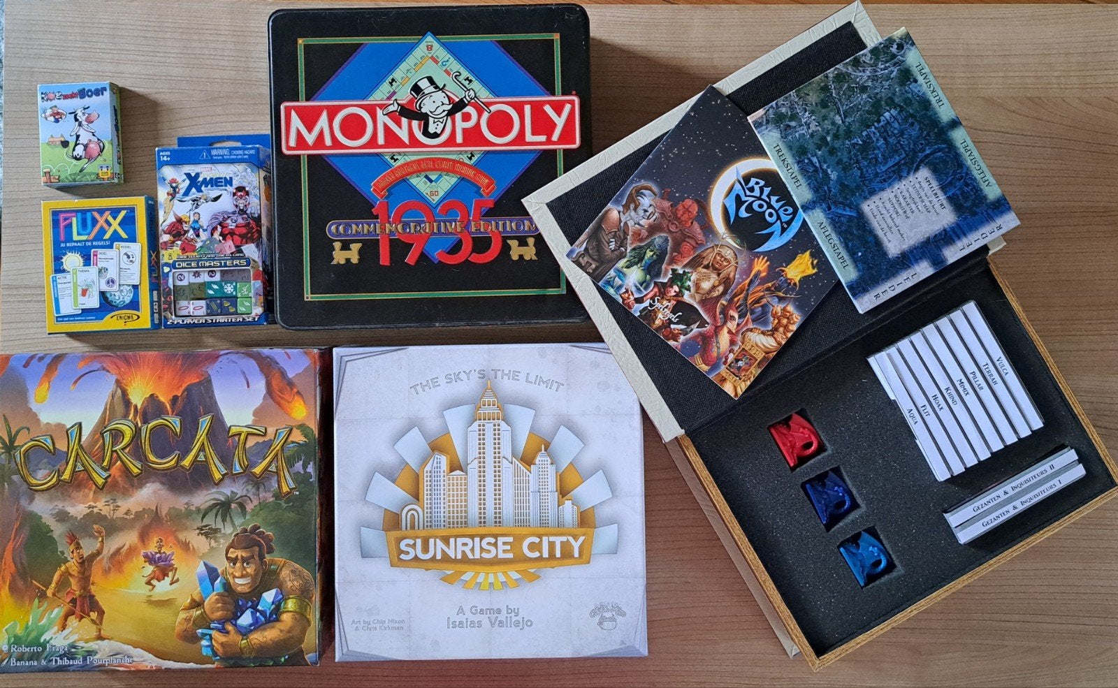 Diverse Bordspellen Collectie: Monopoly, Carcata, Fluxx, Vijf spelers of meer, Ophalen, Gebruikt, Diverse
