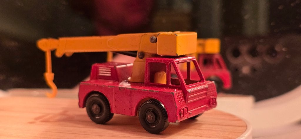 Matchbox Lesney 42 Iron Fairy Crane rood geel, Ophalen of Verzenden, Gebruikt, Bus of Vrachtwagen