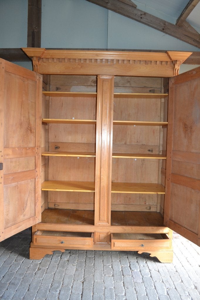 Prachtige grote strakke antieke essen houten kast., Ophalen of Verzenden