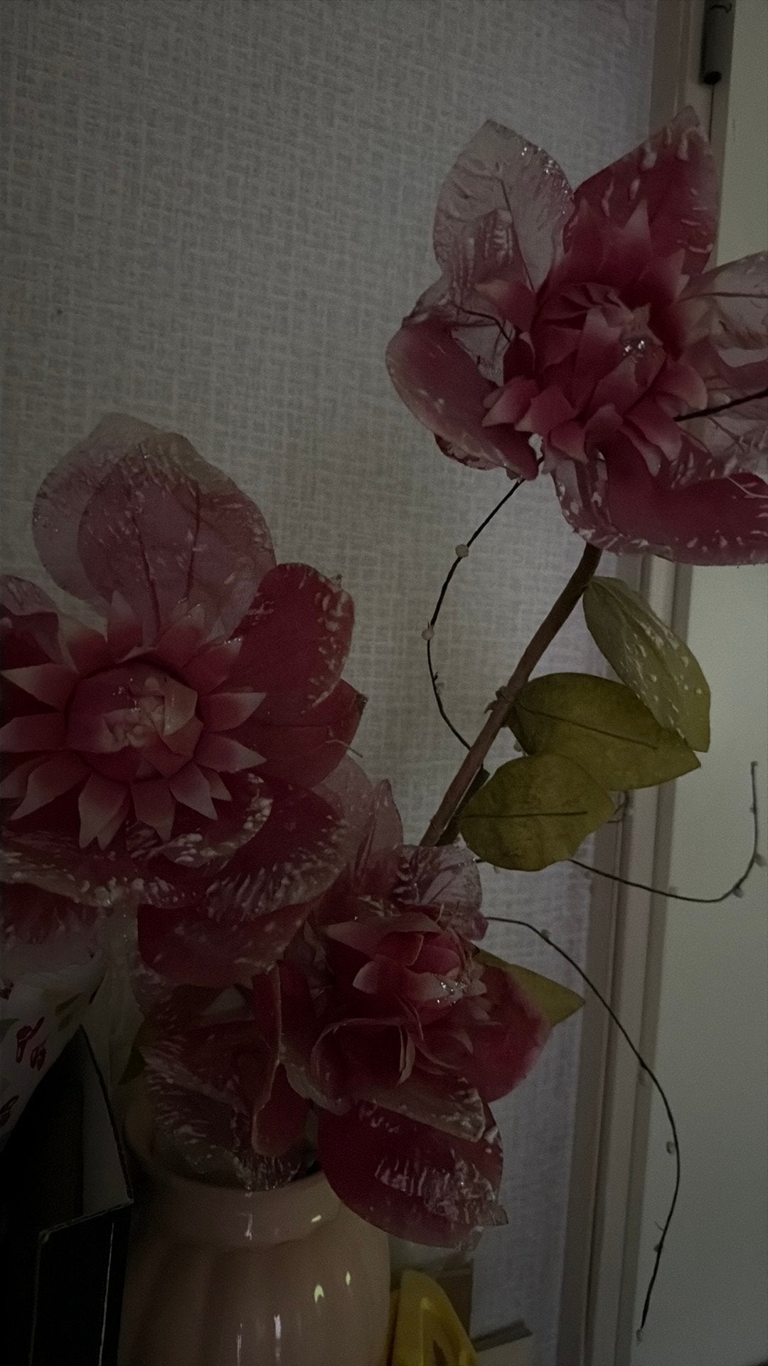 3 mooie grote roze kunstbloemen voor €5, Ophalen, Zo goed als nieuw