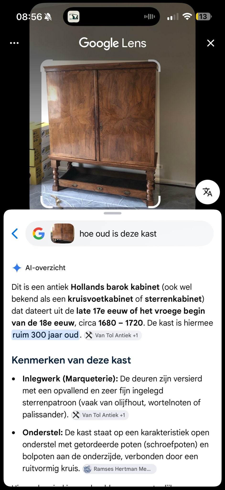 Antiek Hollands Barok Kabinet, Ophalen of Verzenden