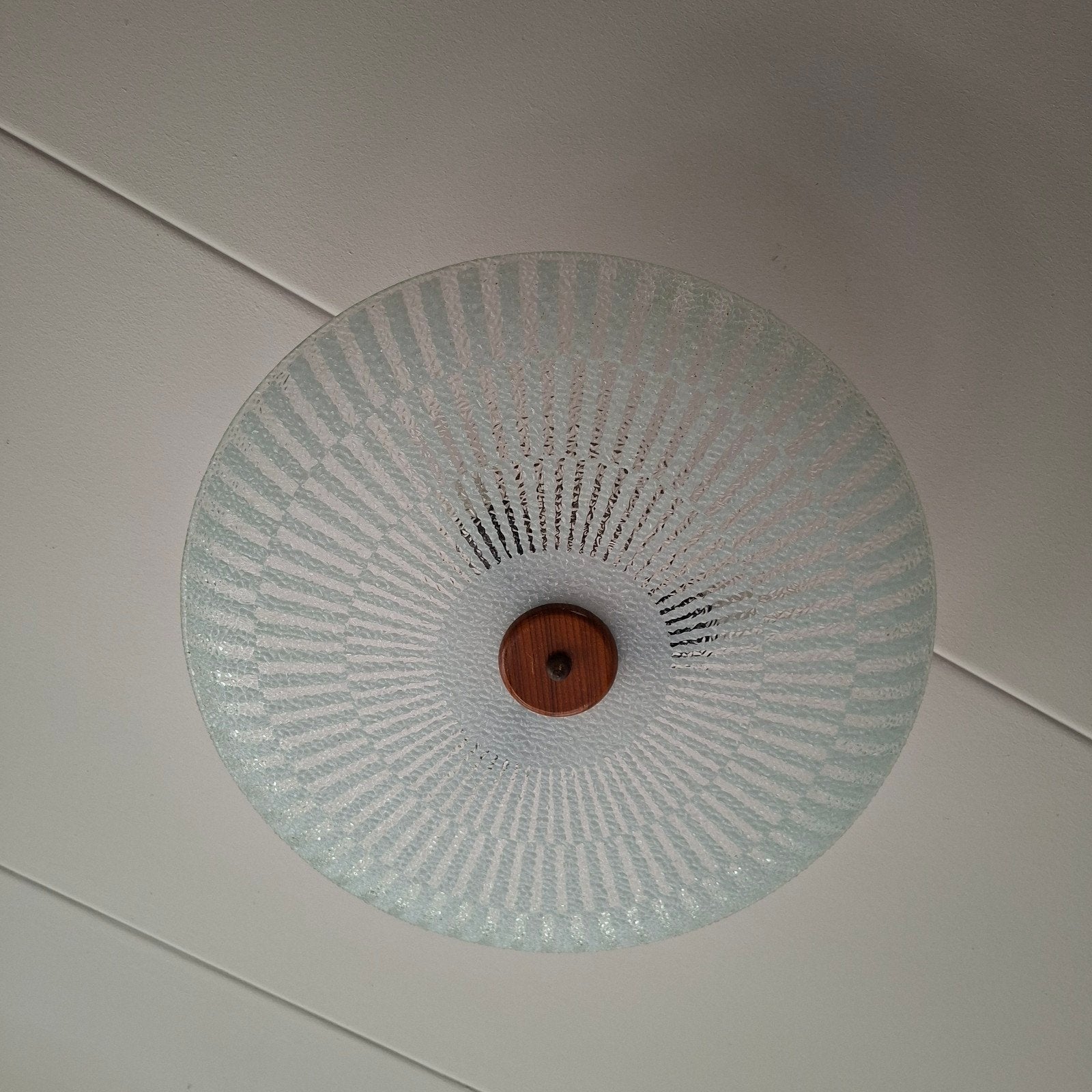 vintage glazen plafonnière, Huis en Inrichting, Ophalen, Zo goed als nieuw