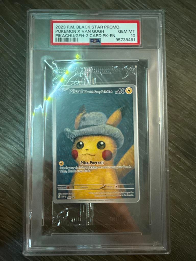 Pikachu with Grey Felt Hat PSA 10 GEM MT - Van Gogh Promo, Hobby en Vrije tijd, Verzamelkaartspellen | Pokémon, Nieuw, Losse kaart