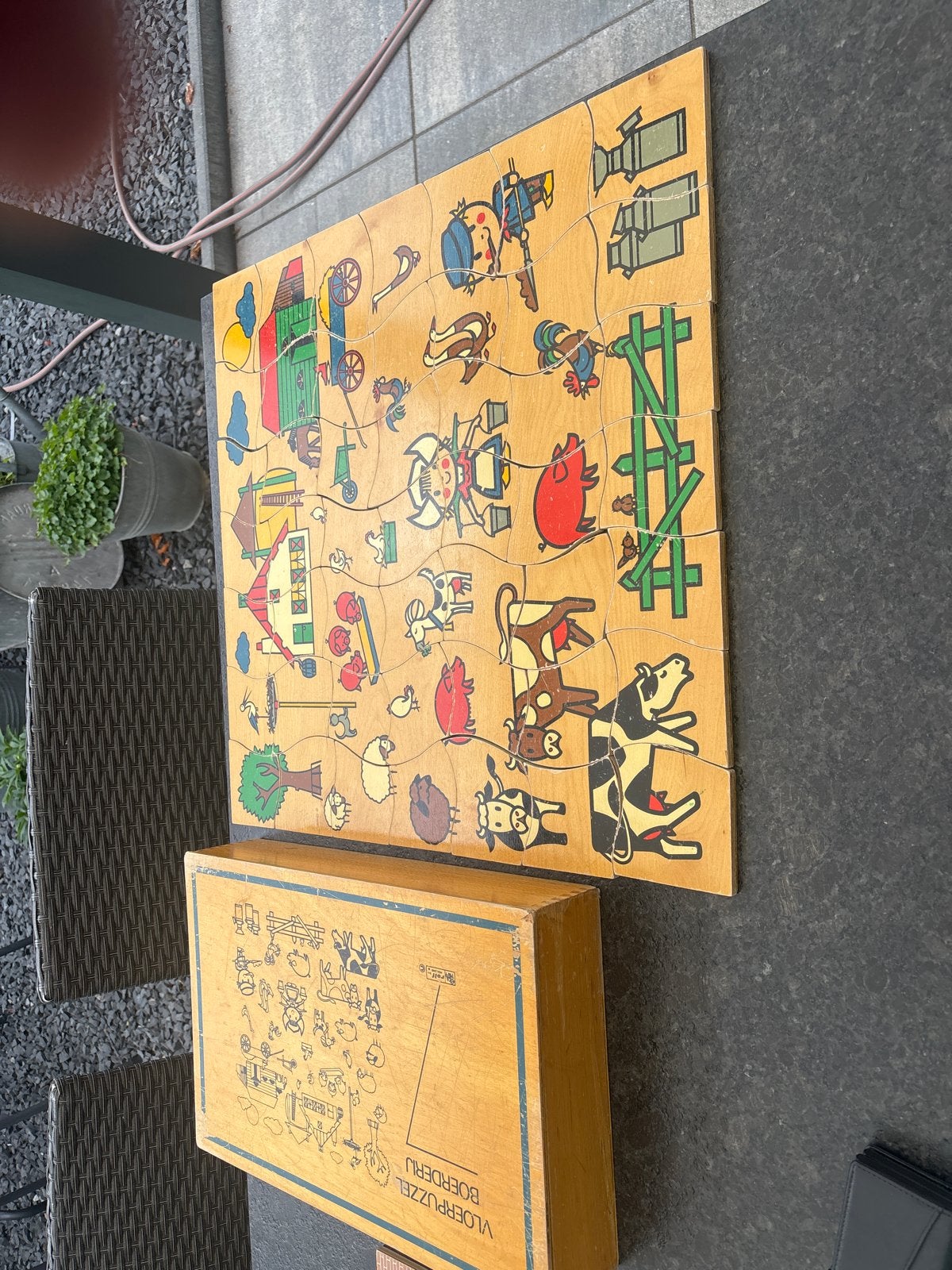 Houten Vloerpuzzel Boerderij - Educatief Speelgoed, 2 tot 4 jaar, Gebruikt, Van hout, Meer dan 50 stukjes