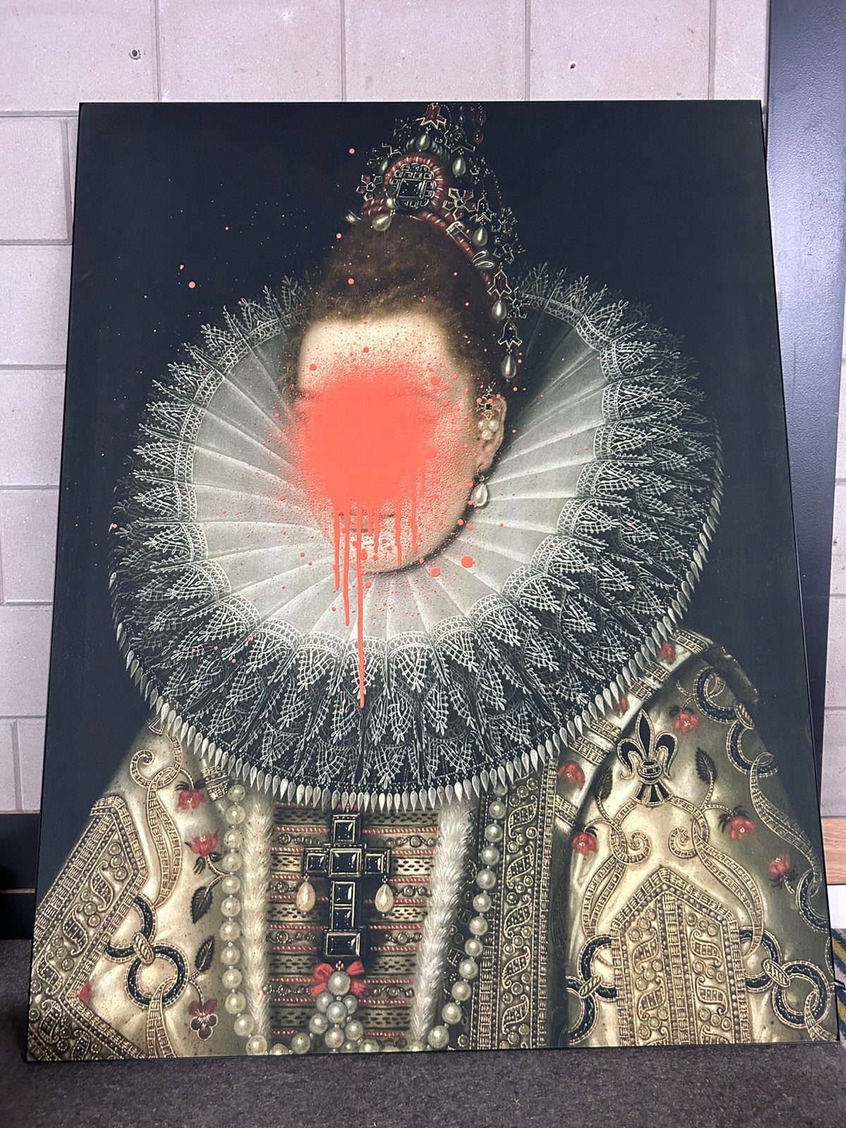 Muso schilderij Isabella grafitti 105x140cm, Antiek en Kunst, Ophalen