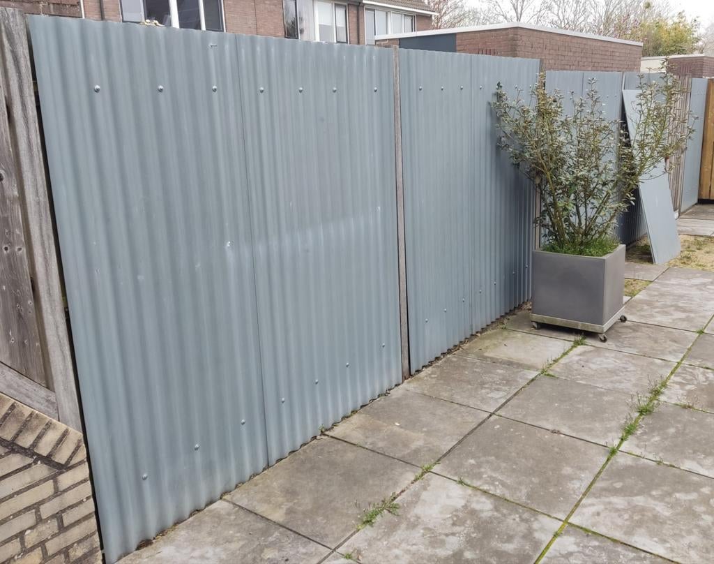 Schutting paneel golfplaat profielplaat, Ophalen, Minder dan 3 meter, IJzer, 1 tot 2 meter