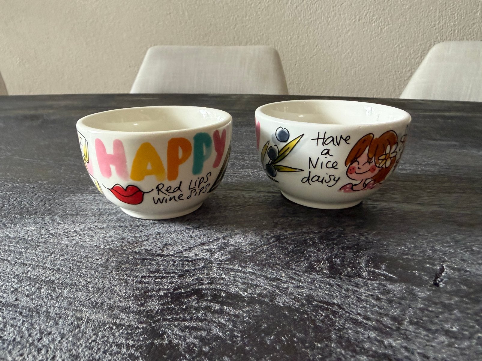 2x Blond Amsterdam schaaltjes – Happy & Have a Nice Daisy, Huis en Inrichting, Ophalen, Nieuw, Aardewerk, Schaal of Schalen