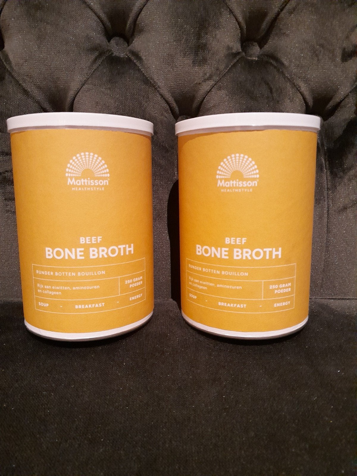 2x Mattisson Beef Bone Broth Poeder - 250g (Ongeopend), Ophalen of Verzenden, Nieuw, Poeder of Drank