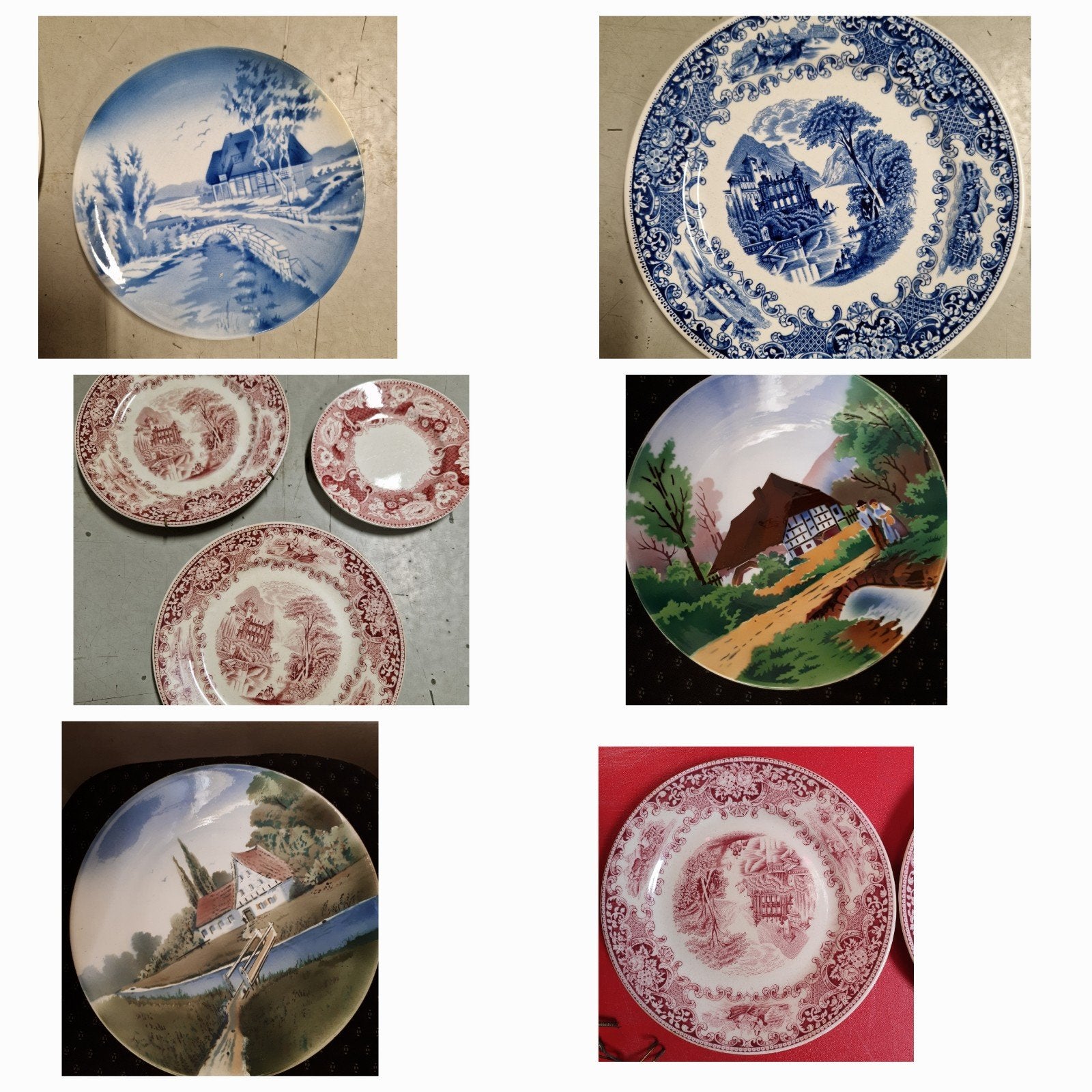7  vintage antieke retro wandborden, Ophalen of Verzenden